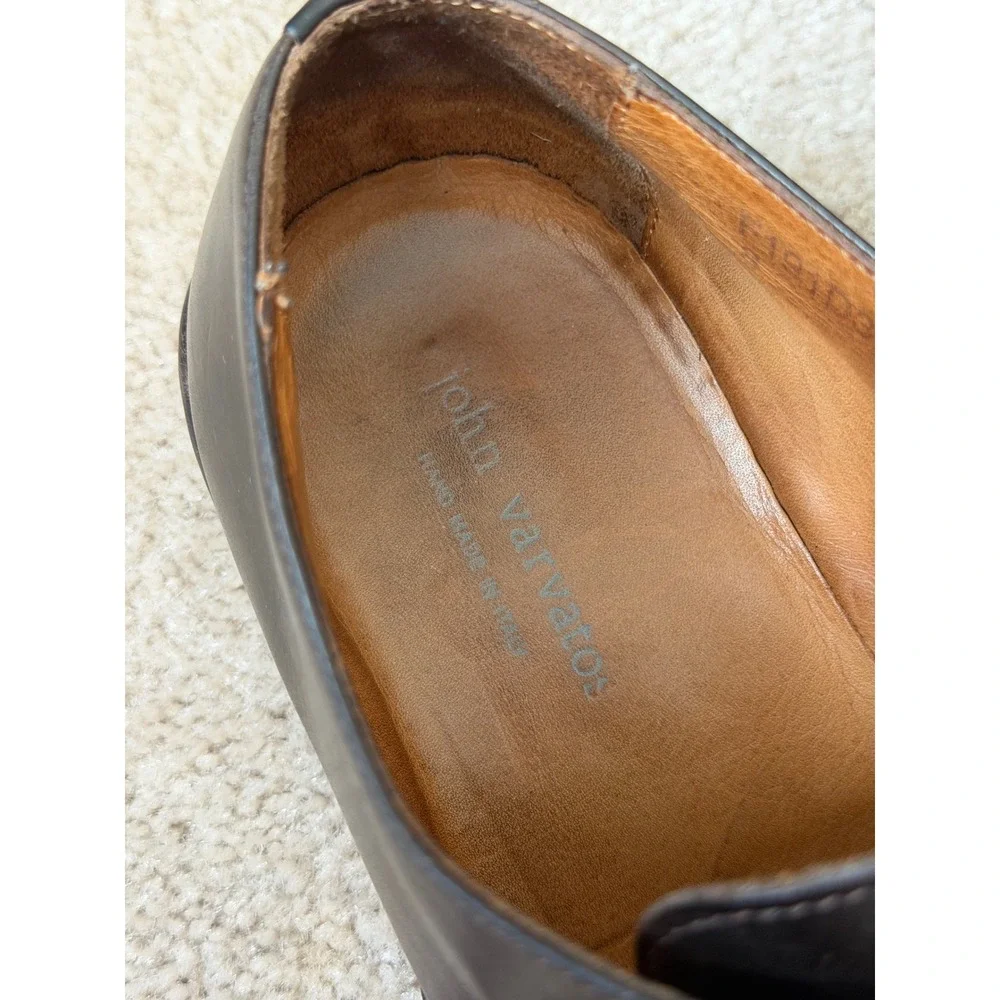 John Varvatos Men's Shoes Leather Derby Oxford Made in Italy Brown size 8